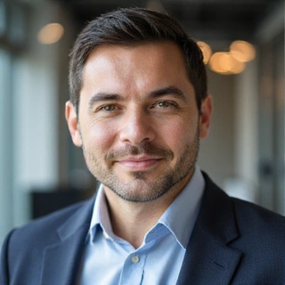 Portrait of a male operations manager, looking confident and organized.