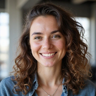 Portrait of a female marketing specialist, looking creative and enthusiastic.
